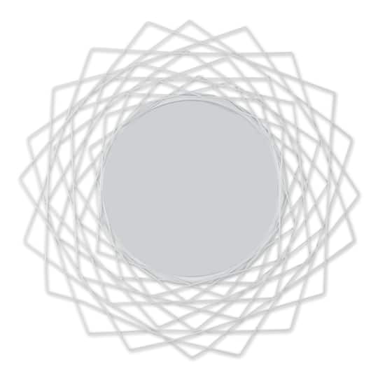 Geometric White Wall Mirror